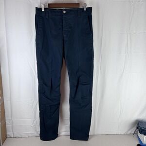 LIVSN Pants Mens 33x34 Navy Organic Cotton Stretch Outdoor Hiking Workwear‎ Roll